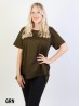 Perfect Soft High- low Short-Sleeve Blouse
